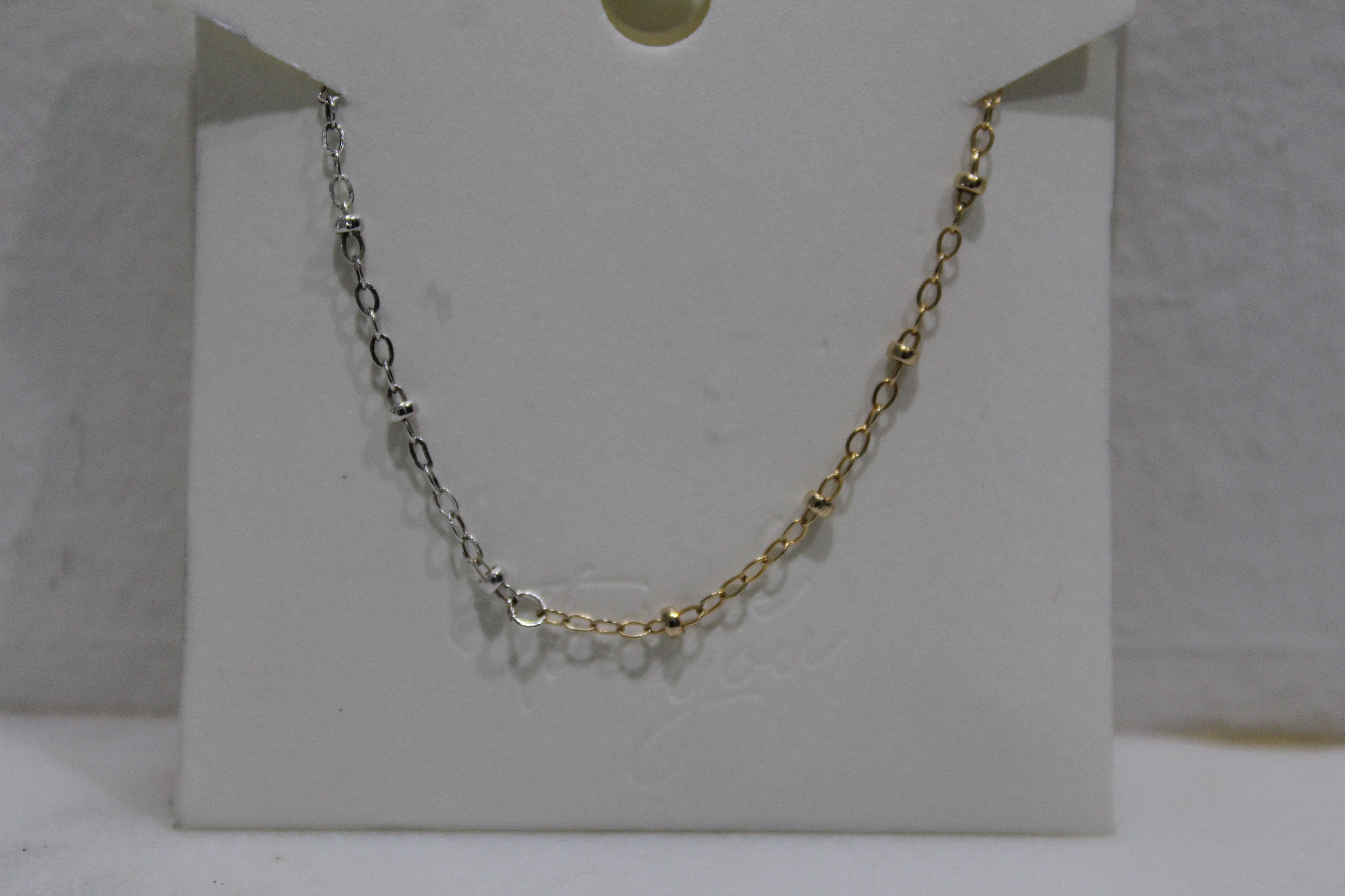 Two Tone Satellite Chain Anklet - Ethereal Jewelry