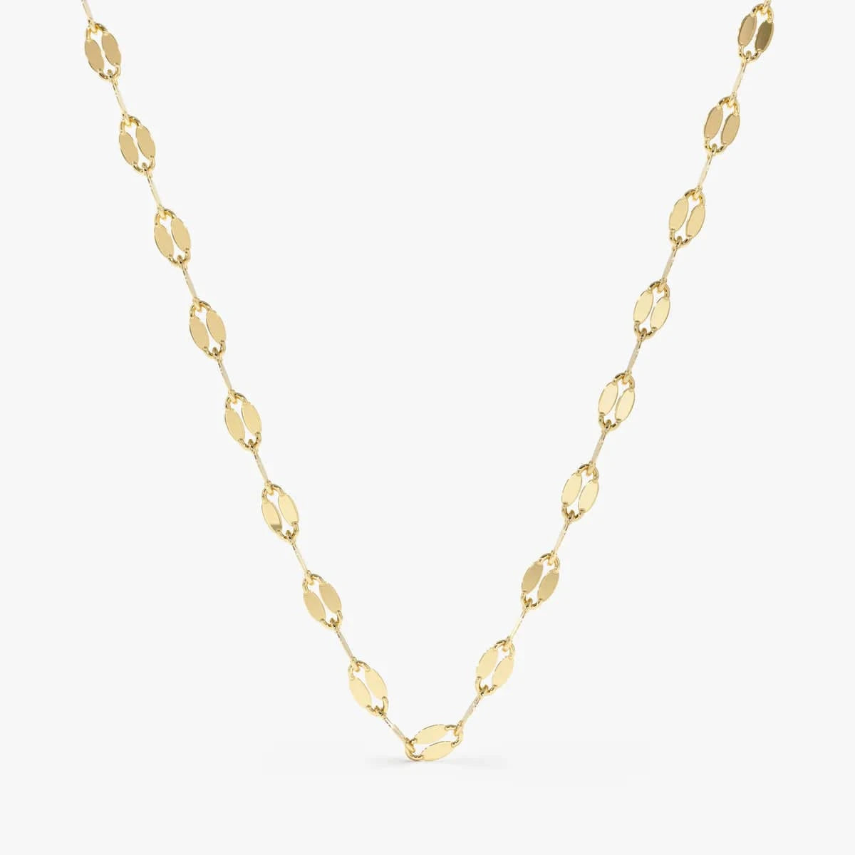 14K Gold Dapped Oval Chain